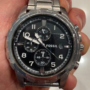 Men’s Stainless Steel Chronograph Fossil Watch - Used